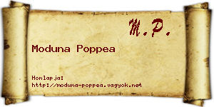 Moduna Poppea névjegykártya